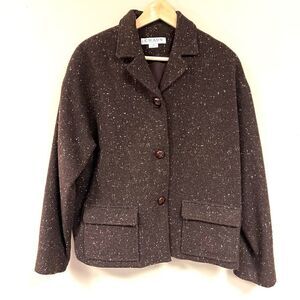 Chaus Sport wool blend brown heathered coat. Size 10